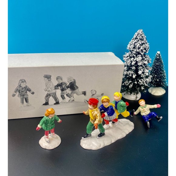 Department 56, Crack The Whip Skaters, set of 3 figures #5171-3, w box, RETIRED - Picture 10 of 10
